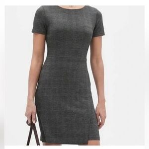 Banana Republic Charcoal Glen Plaid Midi Dress